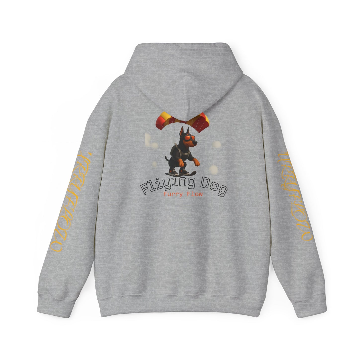 Flying Dog Unisex Hoodie, Comfortable Sweatshirt, Animal Lover Gift, Fun Casual Wear, Cozy Fall Apparel, Perfect for Pet Owners