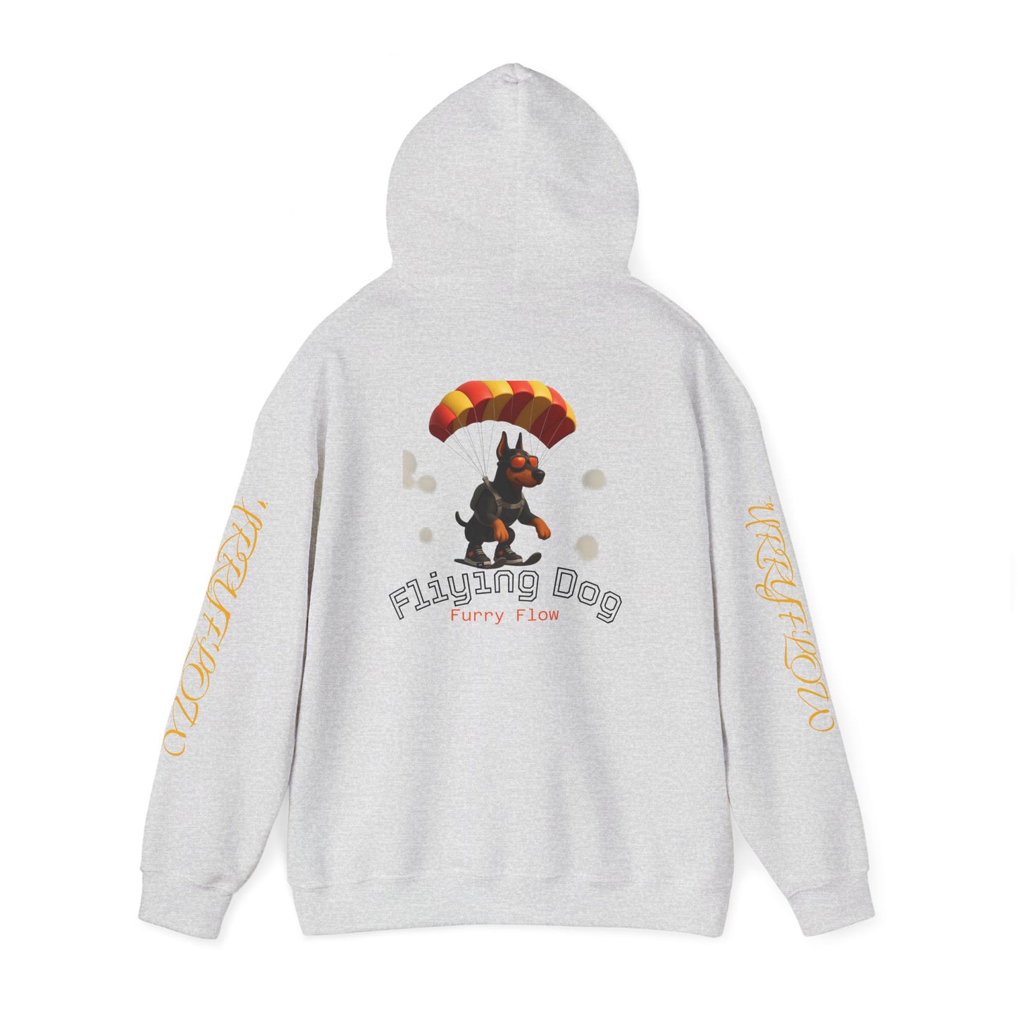 Flying Dog Unisex Hoodie, Comfortable Sweatshirt, Animal Lover Gift, Fun Casual Wear, Cozy Fall Apparel, Perfect for Pet Owners