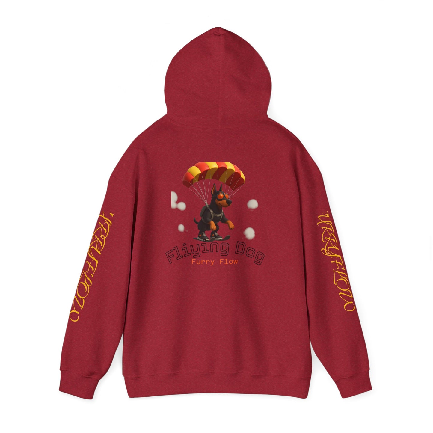 Flying Dog Unisex Hoodie, Comfortable Sweatshirt, Animal Lover Gift, Fun Casual Wear, Cozy Fall Apparel, Perfect for Pet Owners