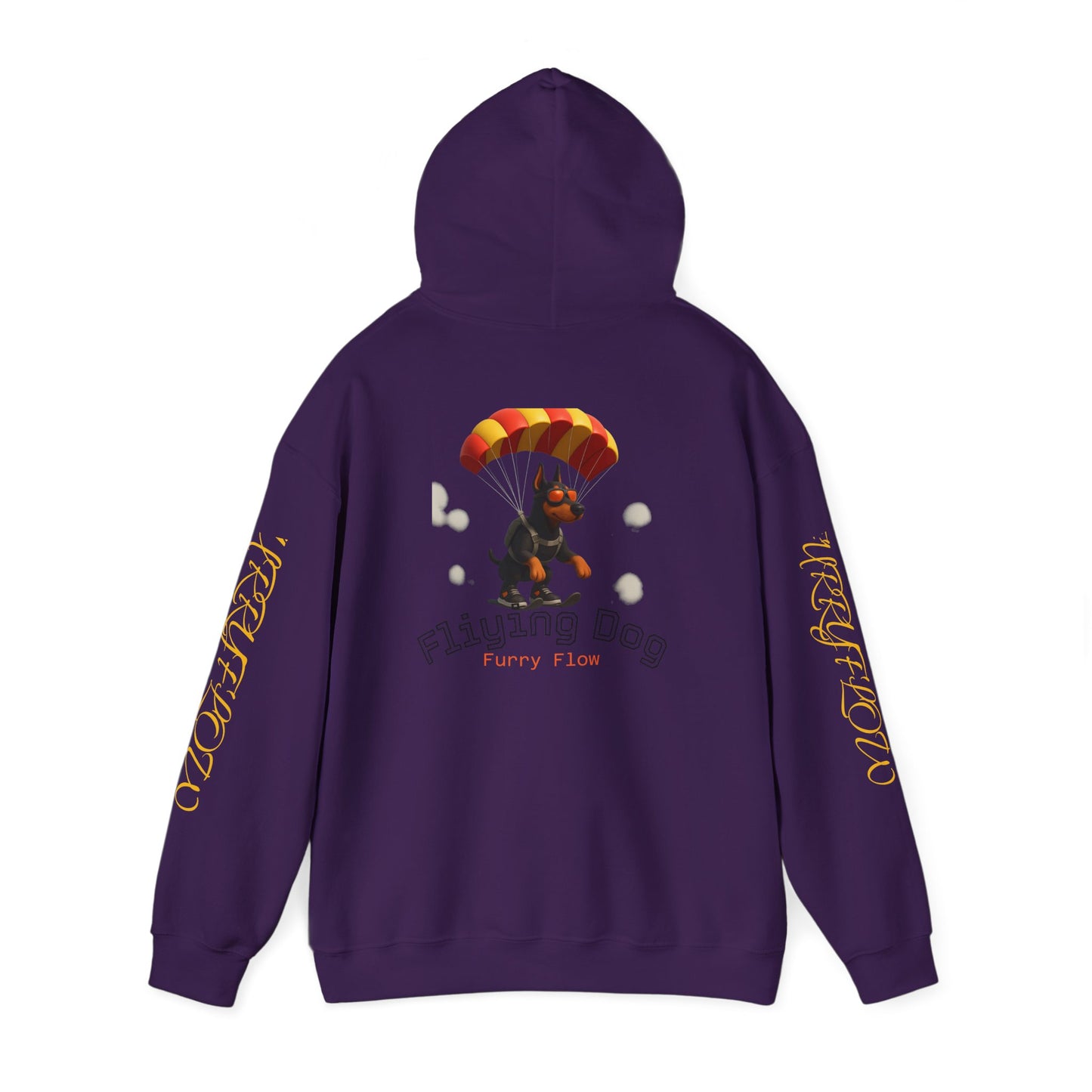 Flying Dog Unisex Hoodie, Comfortable Sweatshirt, Animal Lover Gift, Fun Casual Wear, Cozy Fall Apparel, Perfect for Pet Owners