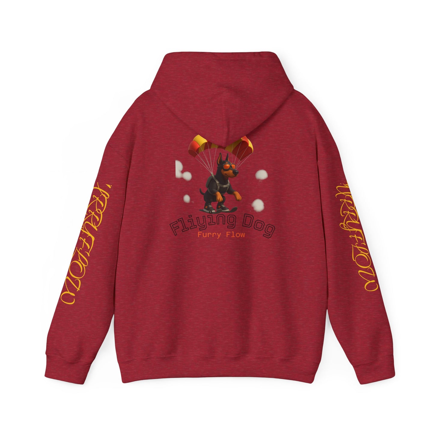Flying Dog Unisex Hoodie, Comfortable Sweatshirt, Animal Lover Gift, Fun Casual Wear, Cozy Fall Apparel, Perfect for Pet Owners