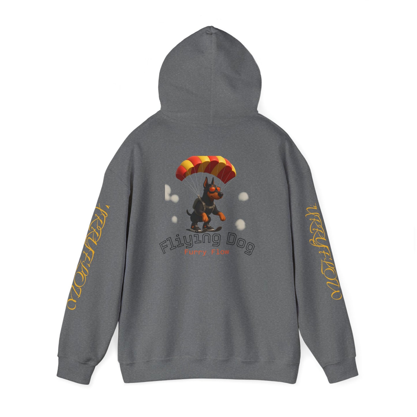 Flying Dog Unisex Hoodie, Comfortable Sweatshirt, Animal Lover Gift, Fun Casual Wear, Cozy Fall Apparel, Perfect for Pet Owners