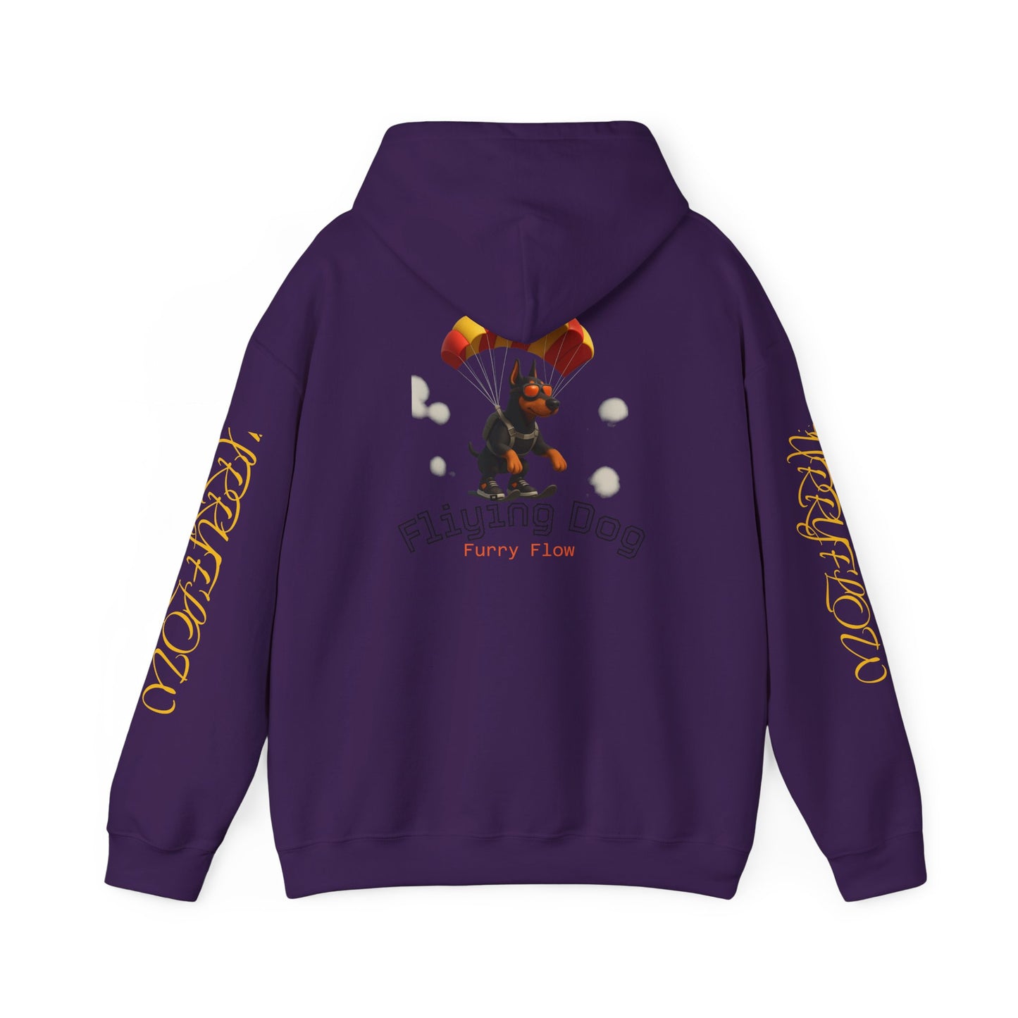 Flying Dog Unisex Hoodie, Comfortable Sweatshirt, Animal Lover Gift, Fun Casual Wear, Cozy Fall Apparel, Perfect for Pet Owners