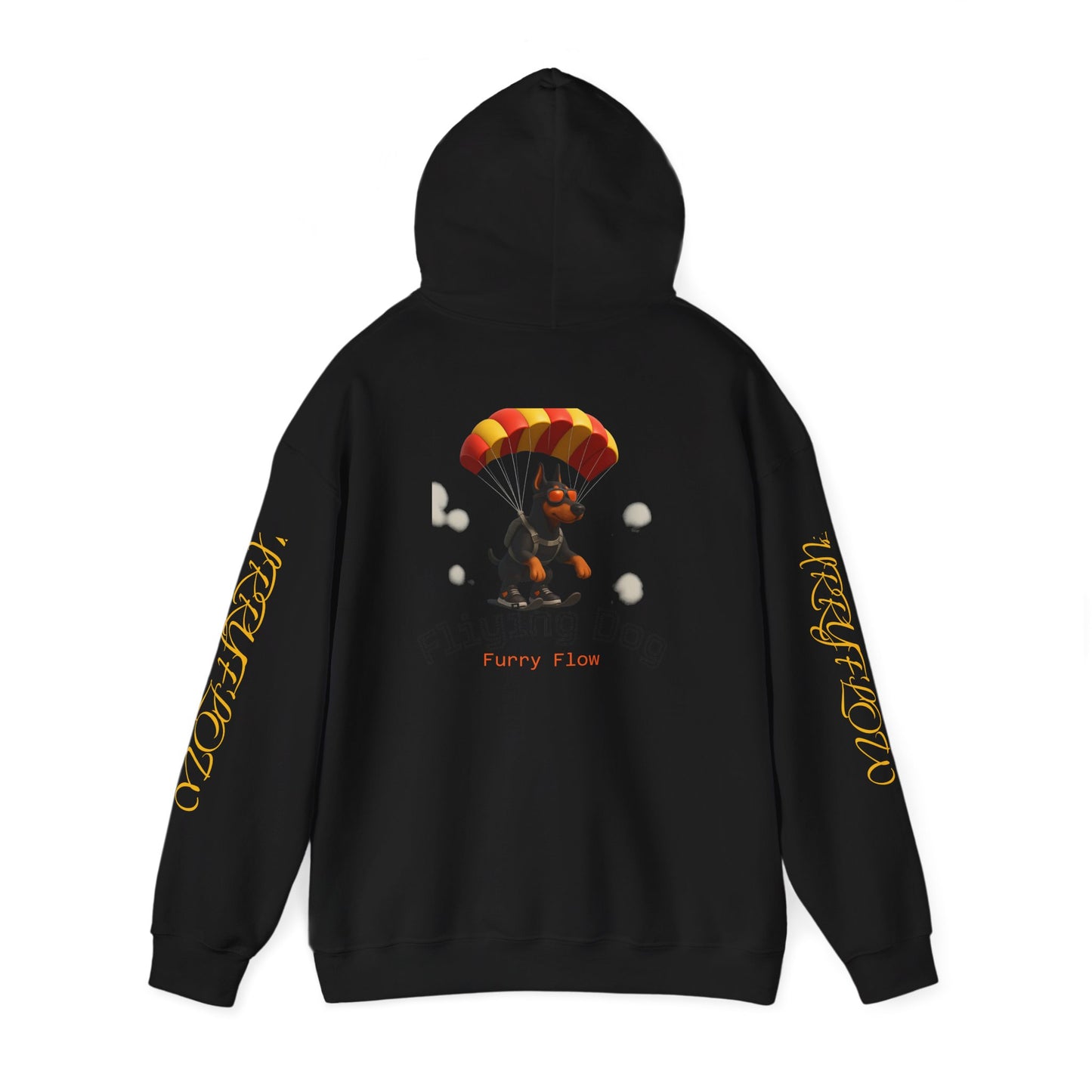 Flying Dog Unisex Hoodie, Comfortable Sweatshirt, Animal Lover Gift, Fun Casual Wear, Cozy Fall Apparel, Perfect for Pet Owners