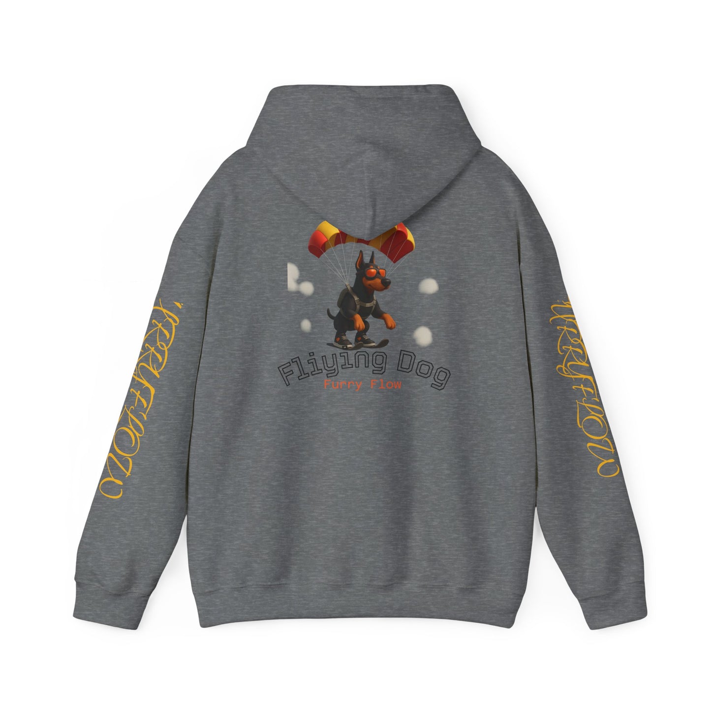 Flying Dog Unisex Hoodie, Comfortable Sweatshirt, Animal Lover Gift, Fun Casual Wear, Cozy Fall Apparel, Perfect for Pet Owners