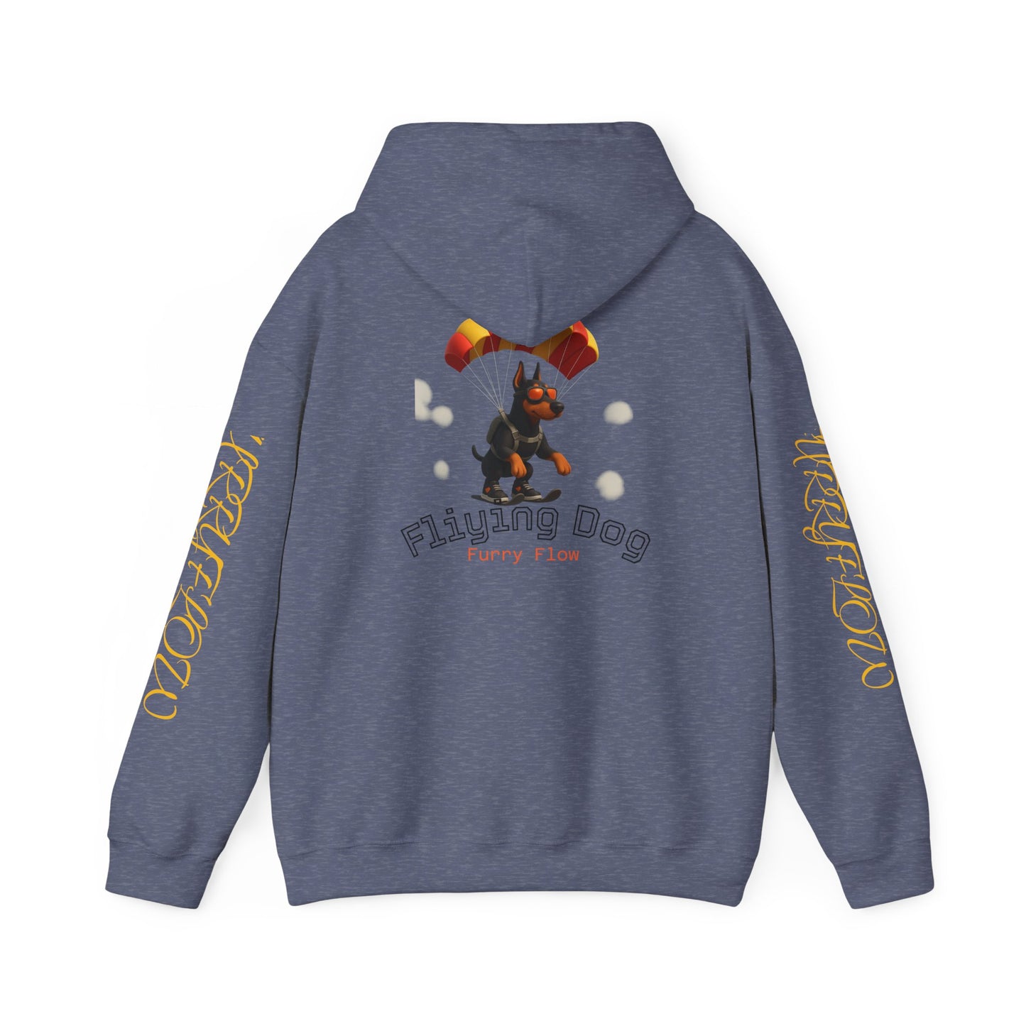 Flying Dog Unisex Hoodie, Comfortable Sweatshirt, Animal Lover Gift, Fun Casual Wear, Cozy Fall Apparel, Perfect for Pet Owners