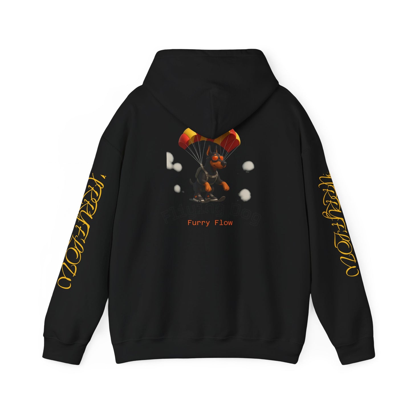 Flying Dog Unisex Hoodie, Comfortable Sweatshirt, Animal Lover Gift, Fun Casual Wear, Cozy Fall Apparel, Perfect for Pet Owners