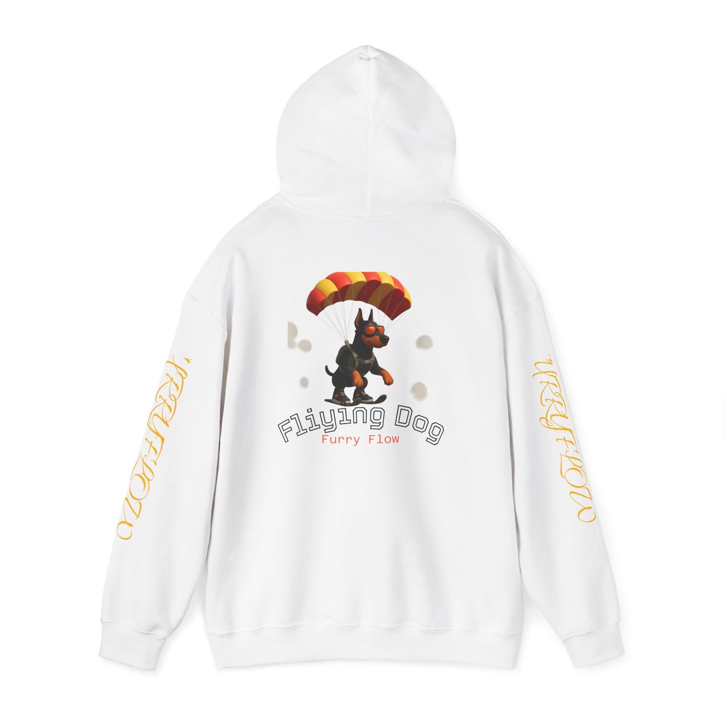 Flying Dog Unisex Hoodie, Comfortable Sweatshirt, Animal Lover Gift, Fun Casual Wear, Cozy Fall Apparel, Perfect for Pet Owners