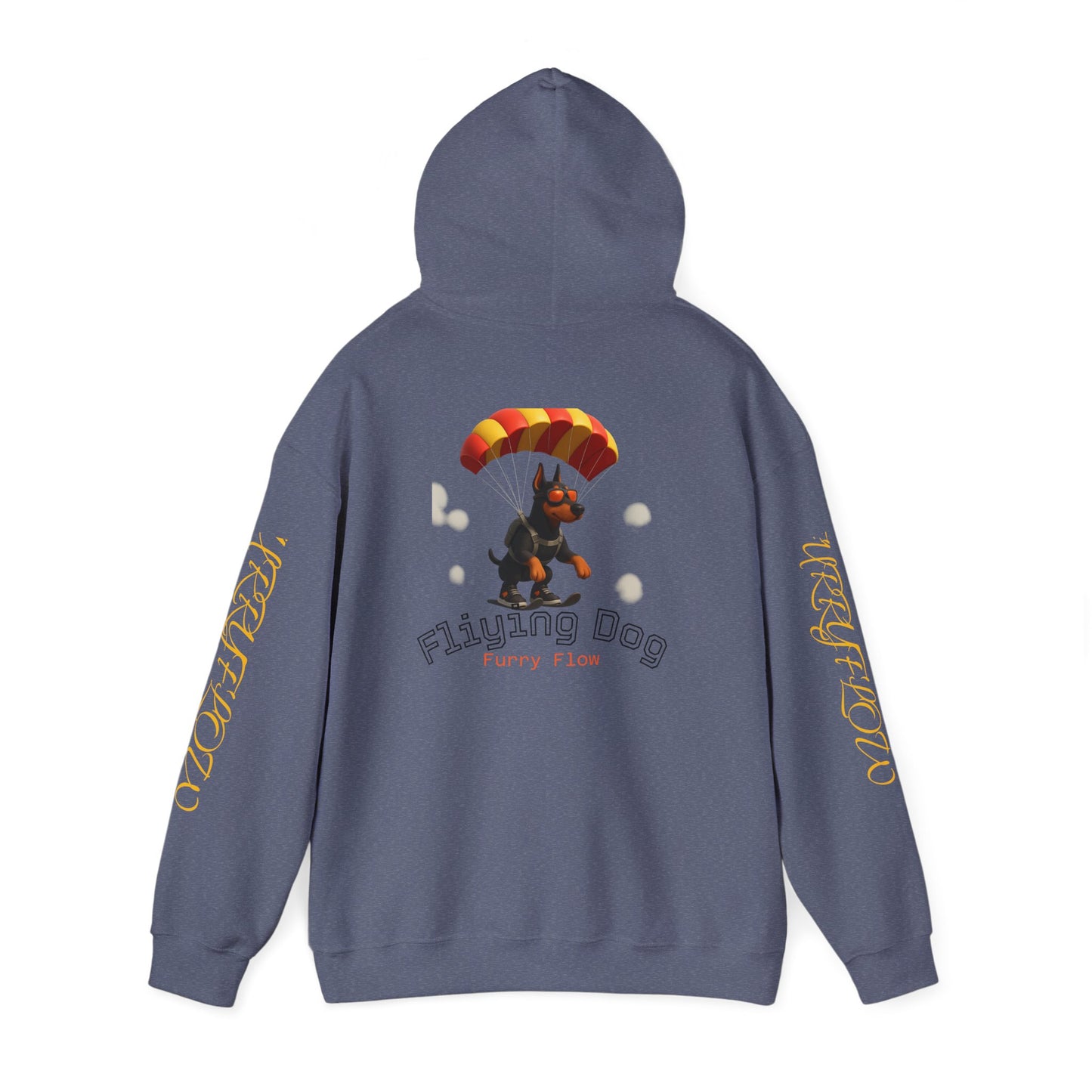 Flying Dog Unisex Hoodie, Comfortable Sweatshirt, Animal Lover Gift, Fun Casual Wear, Cozy Fall Apparel, Perfect for Pet Owners