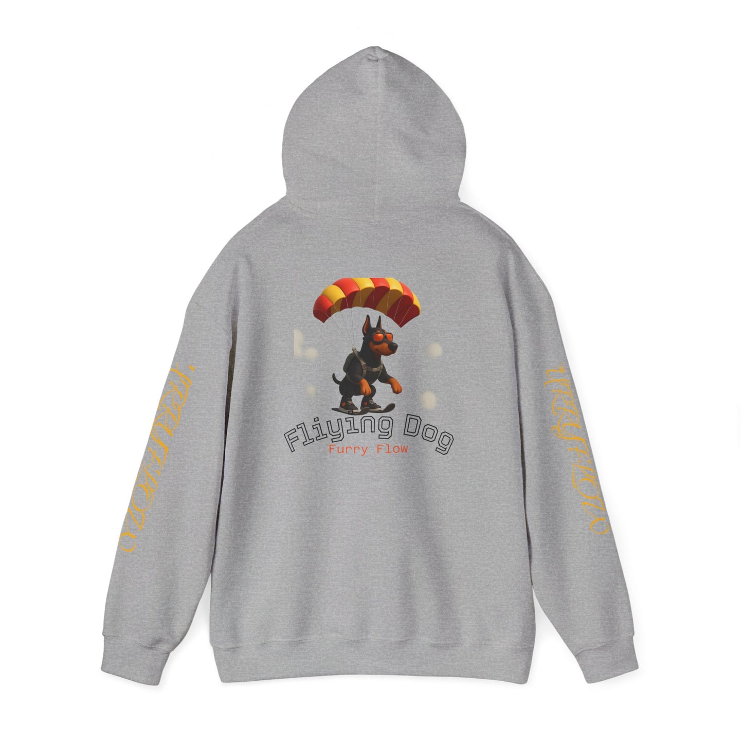 Flying Dog Unisex Hoodie, Comfortable Sweatshirt, Animal Lover Gift, Fun Casual Wear, Cozy Fall Apparel, Perfect for Pet Owners