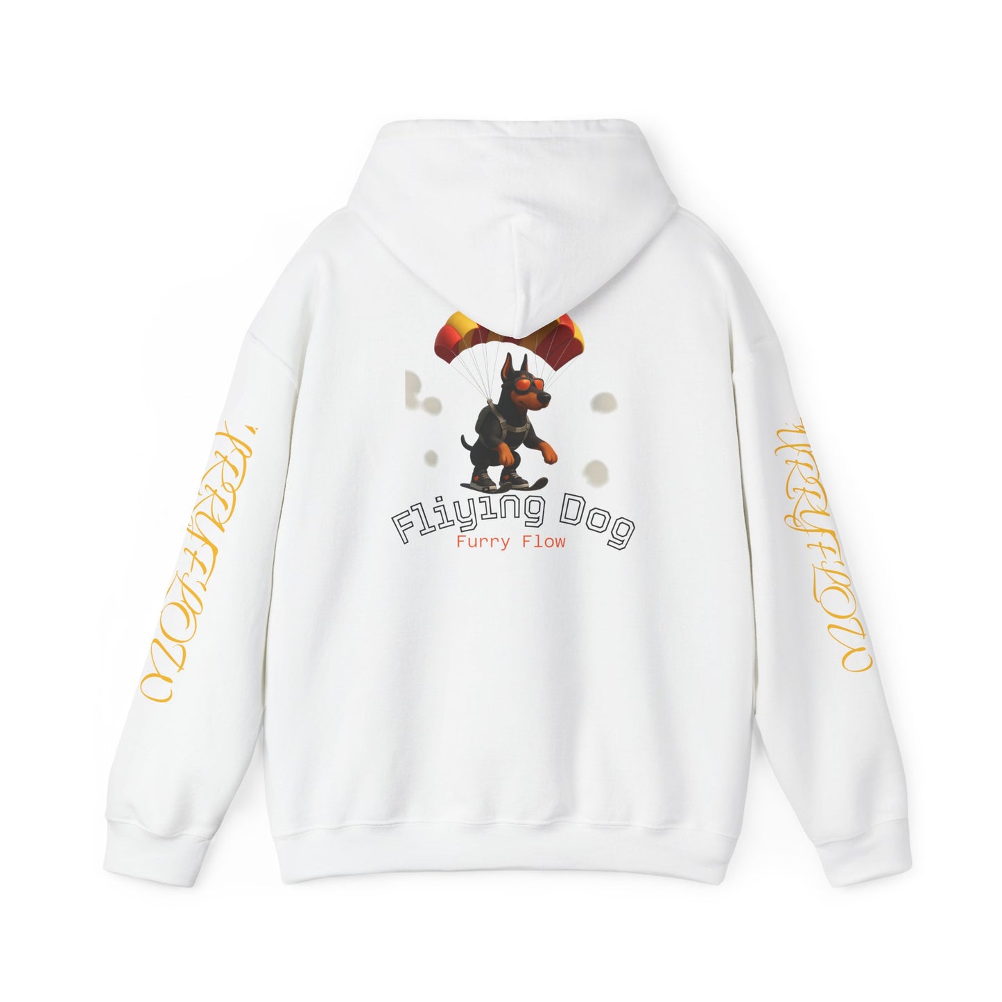 Flying Dog Unisex Hoodie, Comfortable Sweatshirt, Animal Lover Gift, Fun Casual Wear, Cozy Fall Apparel, Perfect for Pet Owners